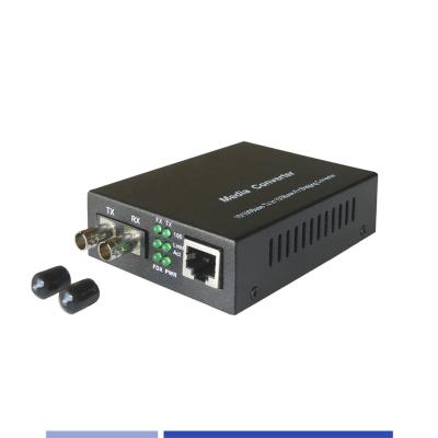 Fiber Media Converters 10/100Mbps Singlemode SMF 1310nm Dual ST 20KM