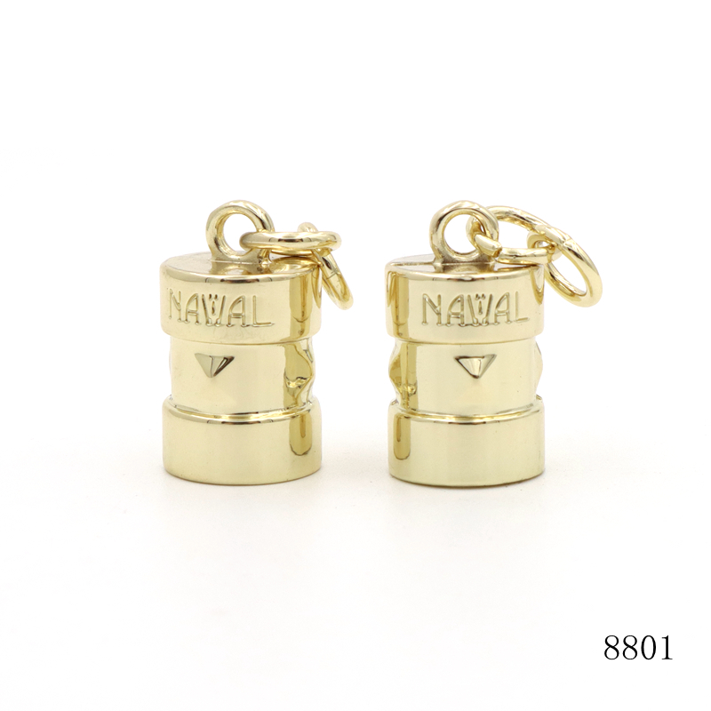 Round Rope End Stoppers Gold Plated Cord End Stoppers With Brand Logo