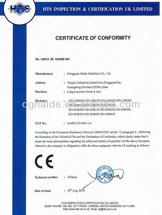 CE Certified Excavator Long Reach Boom Arm up to 34m