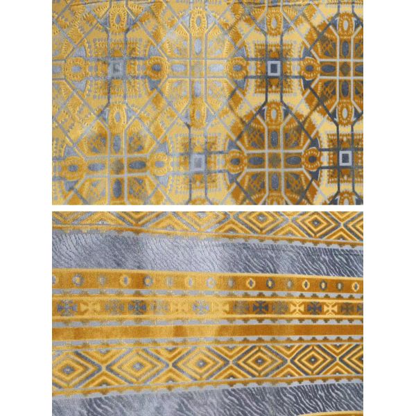 Two-tone Court-style Geometric Jacquard Velvet For Sofa