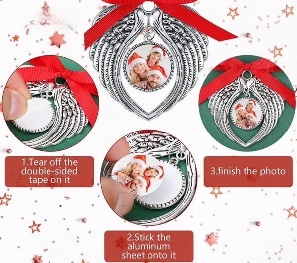 Sublimation Personalized Gift Metal Sublimation Angel Wing Pendant For Decor And Souvenirs