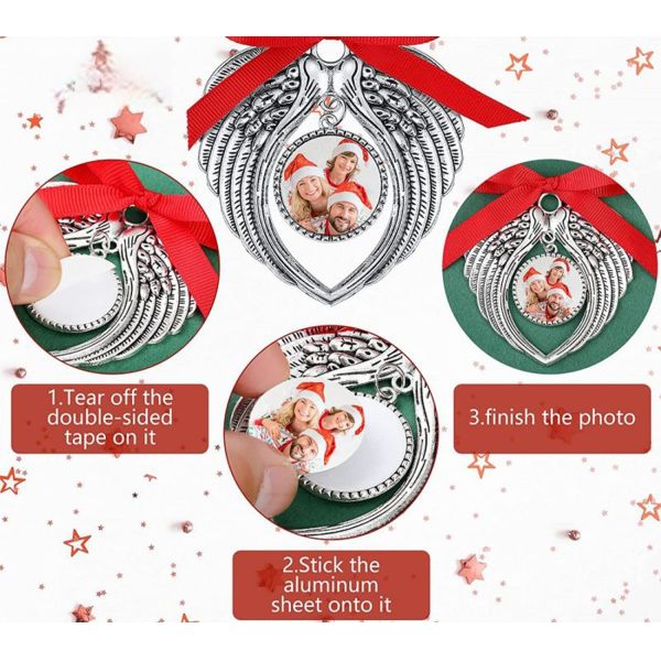 Sublimation Personalized Gift Metal Sublimation Angel Wing Pendant For Decor And Souvenirs