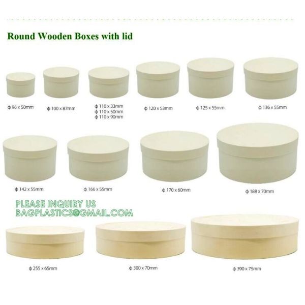 Wooden Food Packaging Box Cake Dessert Container With Plastic Cover, Take Out Pastry Cake Lunch Sushi Tray