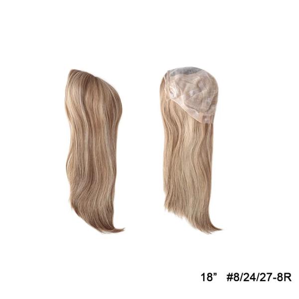 Anti-slip Soft Silicone Base Cap Medical Wig 18 Inches Long 100% RAW Human Hair Medical Grade Toupee Wig for Cancer And Alopecia Patients