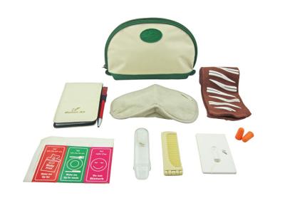 Nine Items Airplane Amenity Kits With Fashion Shell-Like Pouch Oxford Fabric Material
