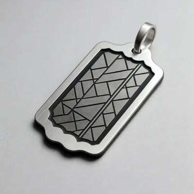Bespoke Intricate Patterned Stainless Steel Men's Pendant