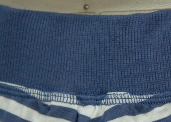 Womens High Waisted Cigarette Trousers , Blue And White Striped Pants Outfit