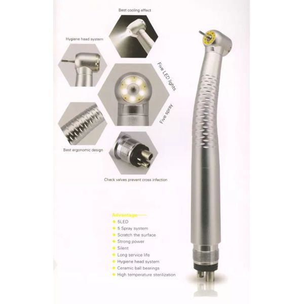 Ceramic Bearing Dental Surgical Handpiece Push Button High Speed Handpiece