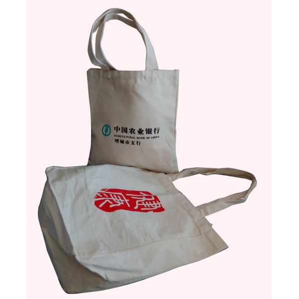Promotional 100% Cotton Bag / Recyle Durable Shopping Bag Customized Shape And Logo