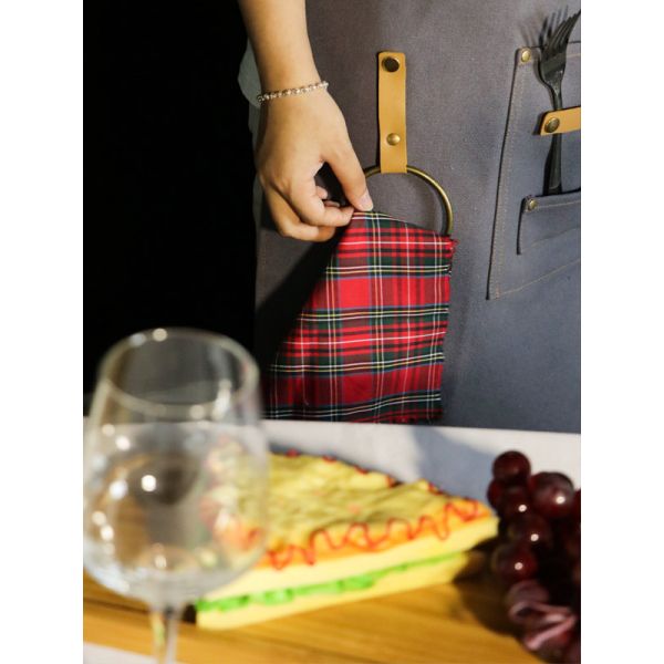 Grey Polyester Washable 60x80 Kitchen Cooking Apron