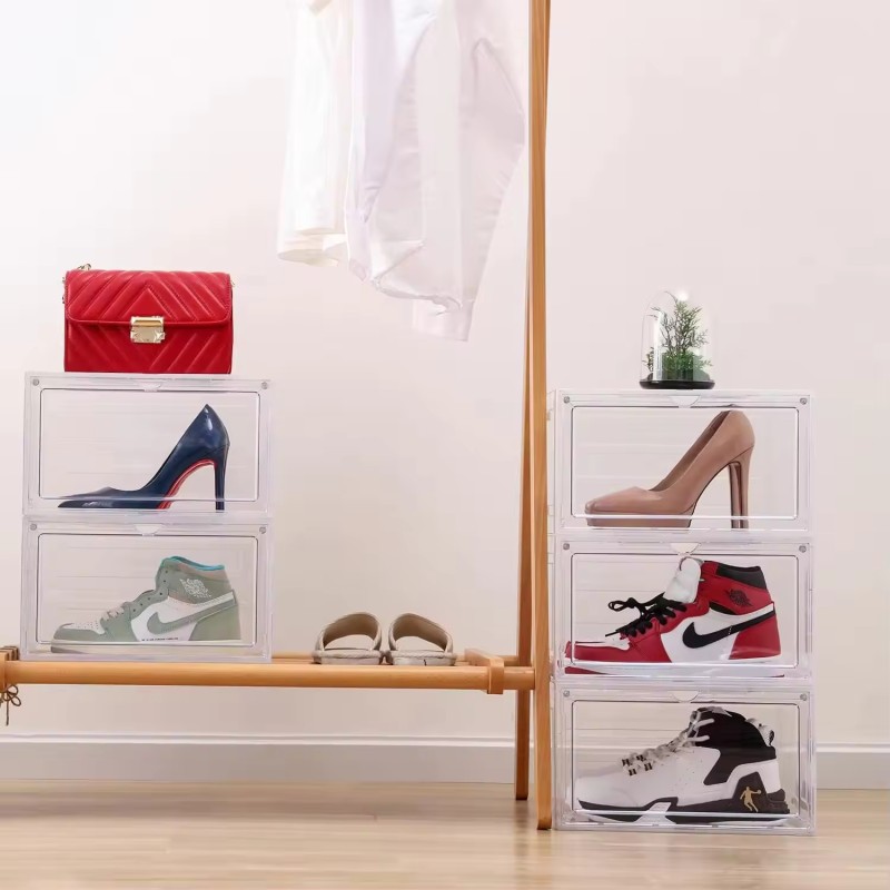 Spot New Products Space Saving Stackable Acrylic Shoe Organizer for Closet Sneaker Storage