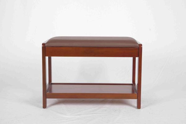 4.6KG Soild Modern Wood Furniture Walnut Shoe Storage Bench With PVC Leather