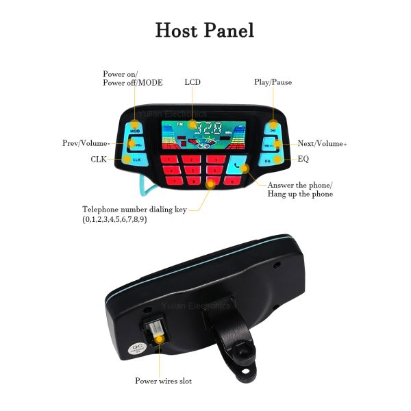 800MA Motorcycle MP3 Player OEM Waterproof Audio Amplifier