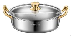 New Arrival 28cm Hot Pot Multi-user Hotpot Induction Soup Pot 304 Stainless Steel Shabu Pots For Cooking