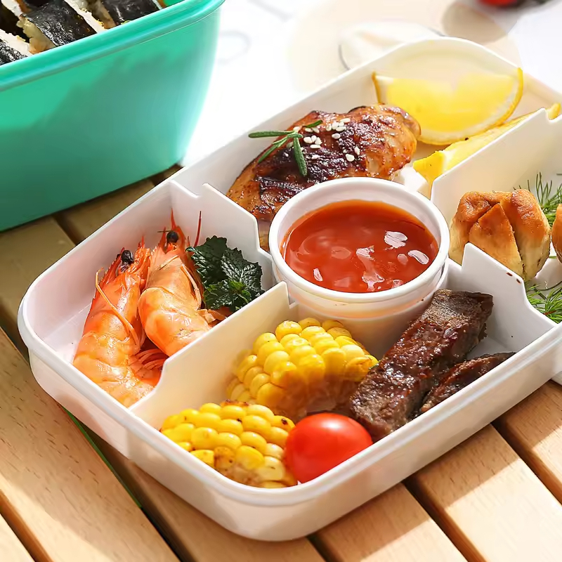 BPA Free Rectangular Plastic Salad Container Set With Ice Pack for Adult Meal Prep