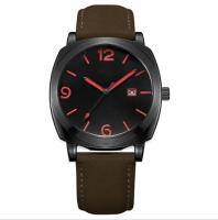 bande de cuir véritable de mouvement du Japon de montre d'acier inoxydable de quartz du style 3ATM