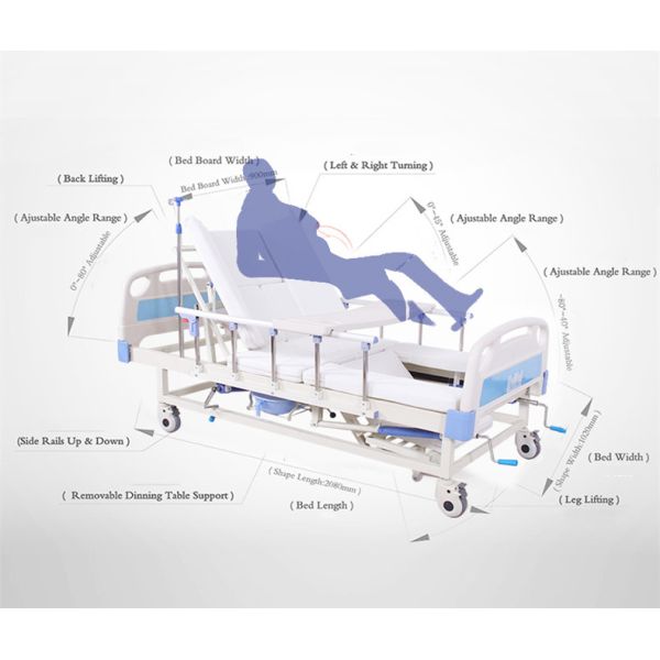 Steel Nursing Multifunctional Medical Patient Bed Turning Manual Medical Bed