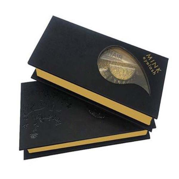 luxury hinged eyelash packaging paper box custom clamshell eyelash magnet box