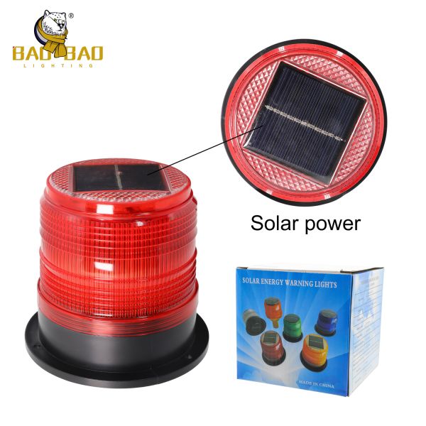 Circle Red Blue Green Flash Plastic 24V Truck Solar Energy Warning Light
