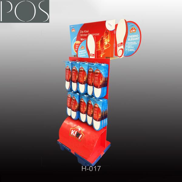Corrugated POP retail hanging hook floor display