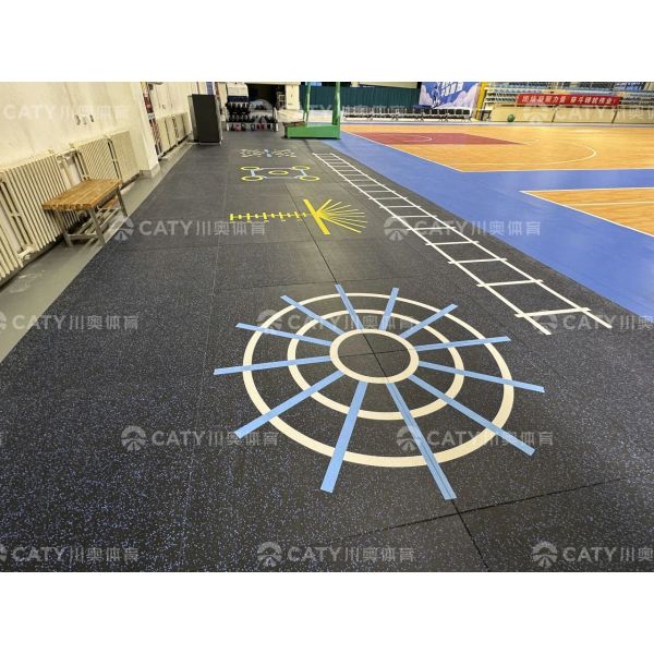 Versatile Functional Gym Flooring System, Integrated with Shock-Absorbing, Weightlifting and Cardio Zones