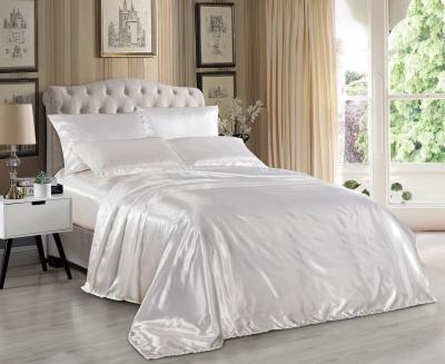 Breathable Satin Bed Sheet Super Soft Modern Microfiber Satin Sheet Set Queen