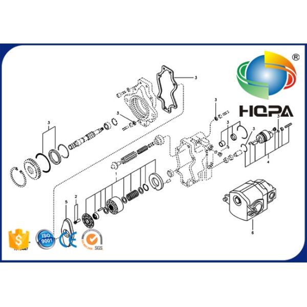 Selo Kit For Excavator Volvo EC55B da bomba hidráulica de VOE14520405 VOE14533146