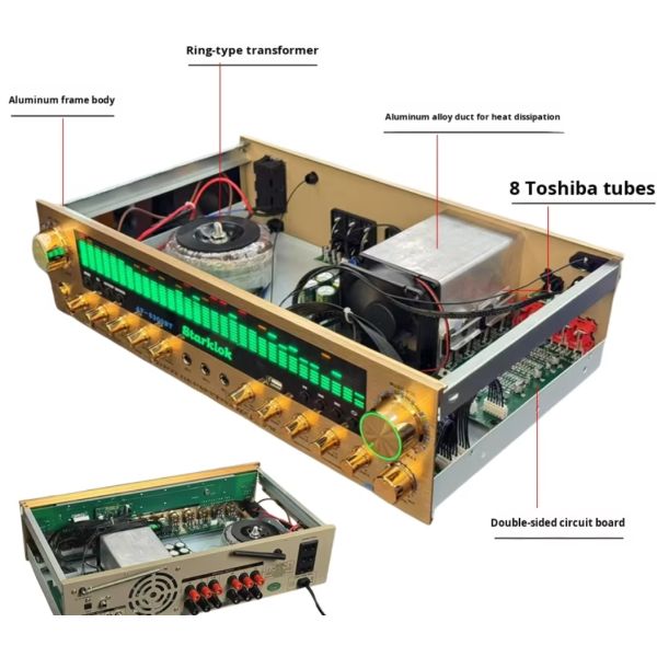 2000W 6 (5.1) Channel Home Amplifier with Plastic Metal Aluminum Alloy Construction