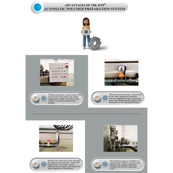 IEPP China Manufacturer High Capacity Wastewater Treatment Powder Chemical Dosing Mixture Automatic Flocculant tank Equipment