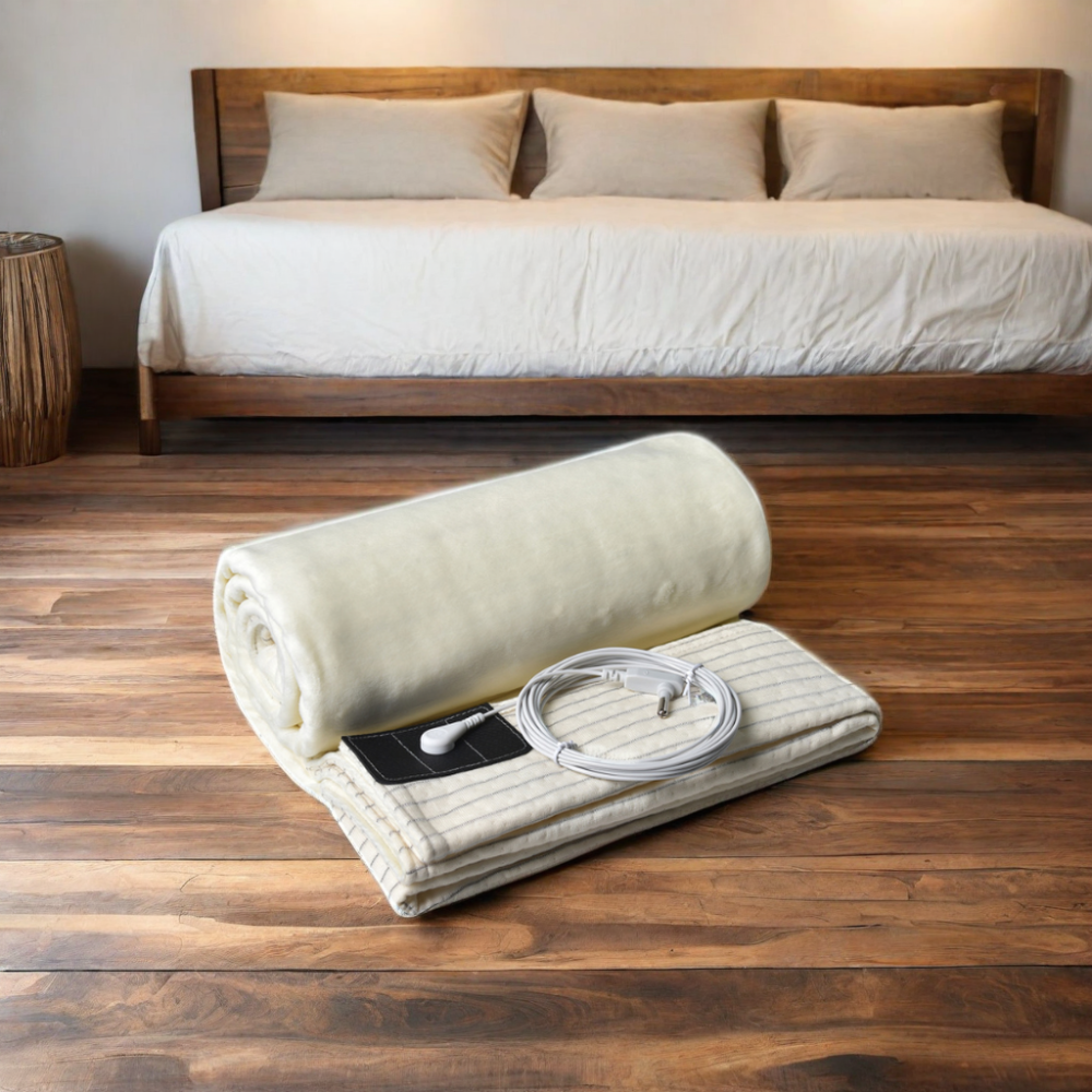 Customized 15ft Cord White Color Silver Fiber Suede Fabric Earthing Blanket Conductive Grounding Safety Bedding Mattress