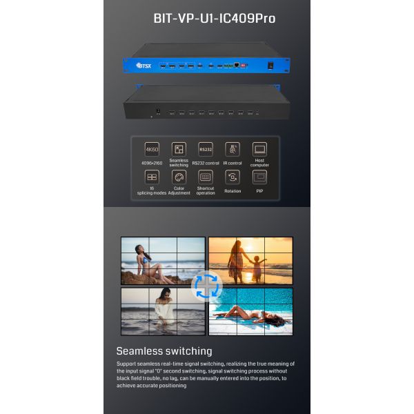 1X2 2X2 1X3 3X3 Hdmi 4K видеопроцессор Бесшовный коммутатор видеостенный контроллер