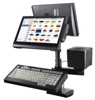 2GB RAM 14 polegadas Sistema Android All In One Dual Screens Máquina Pos Com Máquina de Peso Para Restaurante