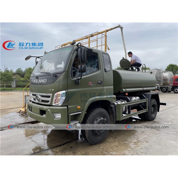 Left Hand Driving Foton 4x4 113HP Water Bowser Truck
