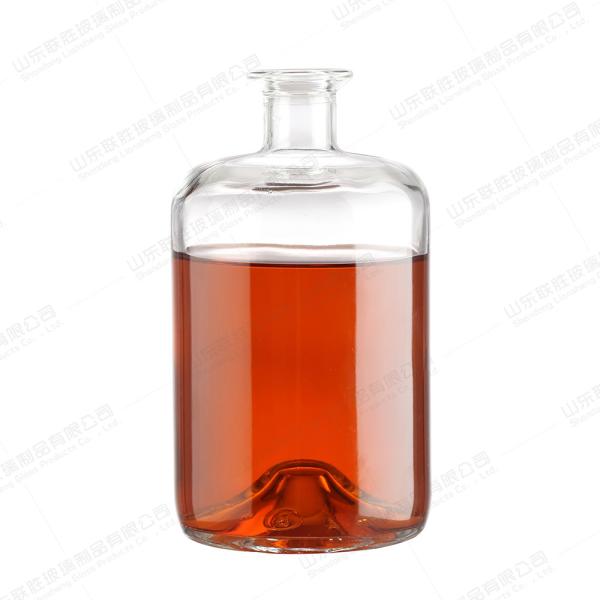 Espiritos de estampagem a quente Garrafa de vidro para vodka gin uísque Material do colarinho de vidro