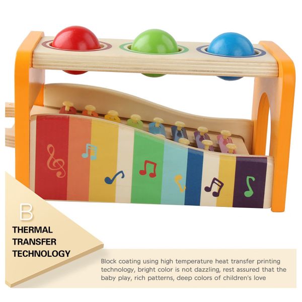 8 juguetes educativos de los instrumentos de madera del xilófono de los niños del piano de las notas