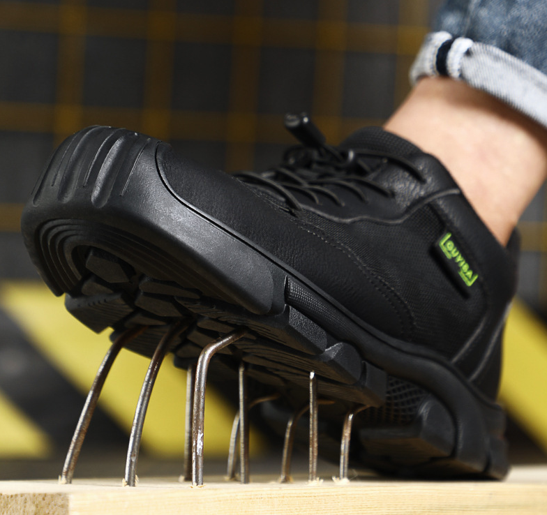 Men’s Safety Work Shoes Steel Toe Breathable Anti-Smash Puncture-Proof Comfortable Soft Sole