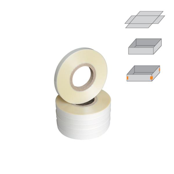 Transparent PET Tape For Semi Automatic Box Corner Pasting Machine / Hot Tape Pasting Box Corner