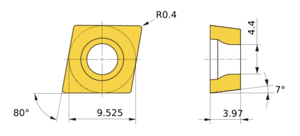 CCMT09T304 Tungsten Carbide Inserts Chemical Coating For Steel Parts