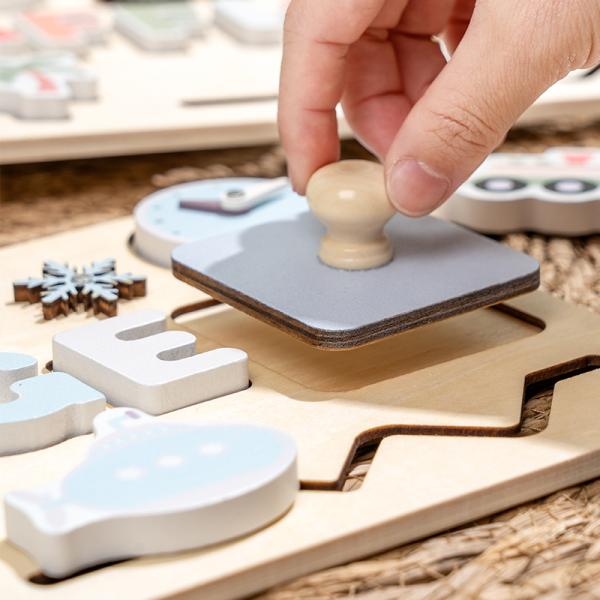 Multifunctional Unisex Educational Busy Board Wooden Puzzle Toys Child's Manual Unlocking Puzzle En71 Certified