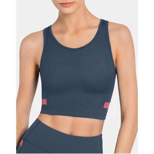 Womens Crop Tank Tops High Neck Workout Running Yoga Bra Tank Top