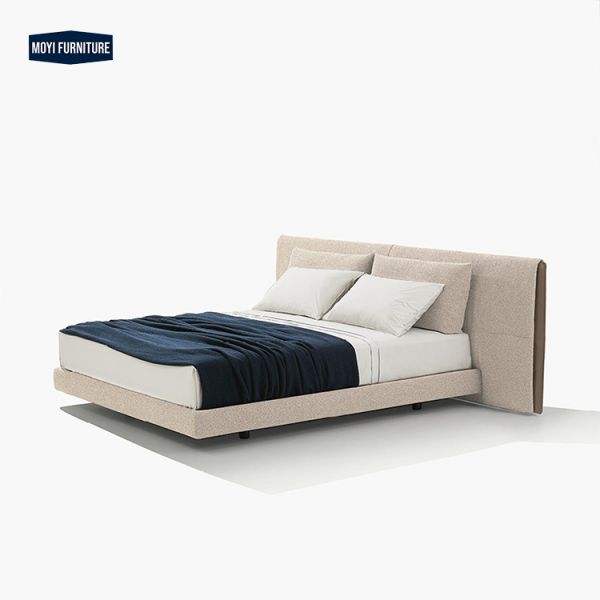 Linen Upholstered Modular Italian Art Design Headboards Queen Frame King Size Modern Luxury Bed