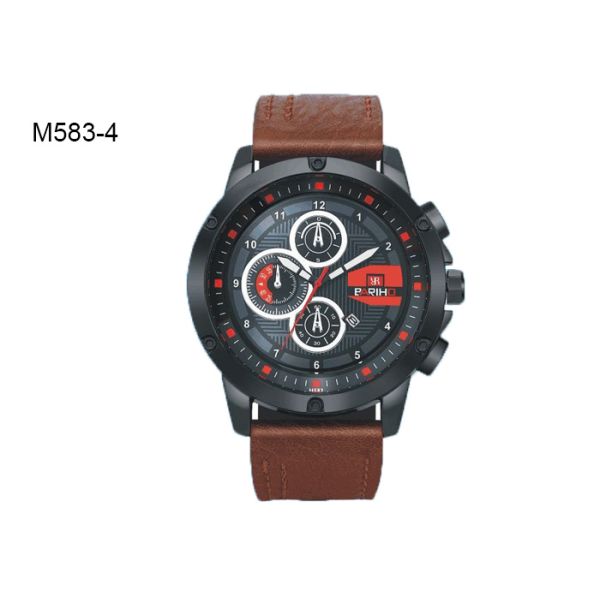 BARIHO Analog Men's Quartz Watch Fashion Minimalist Leather Wristwatch M583