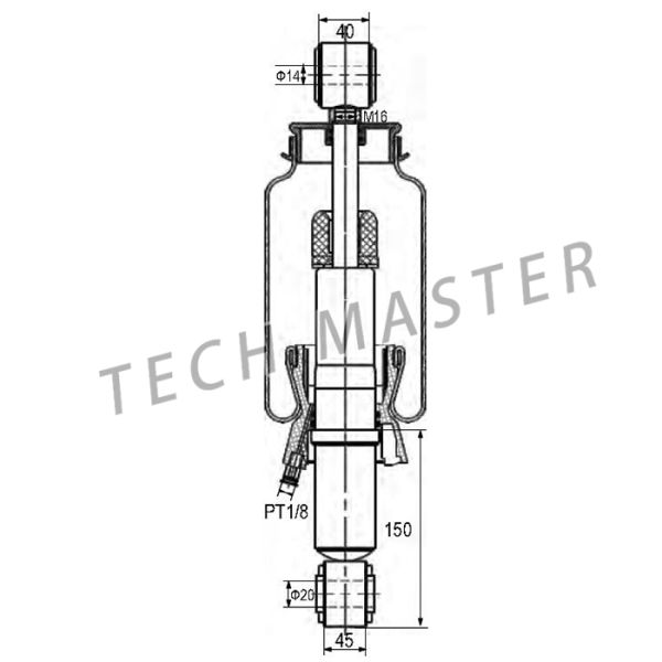 Части амортизатора удара подвеса воздуха весны воздуха кабины тележки для ХОВО А7 ВГ1664430068