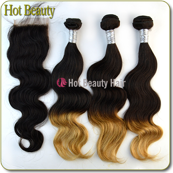 Custom Colored Human Hair Extensions Body Wave Style Tangle Free