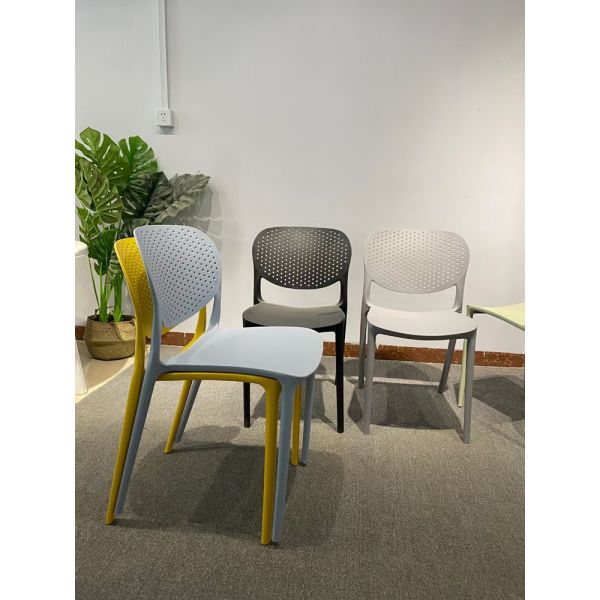 High Quality China Back Breathable Colorful Dining Stackable Plastic Chairs