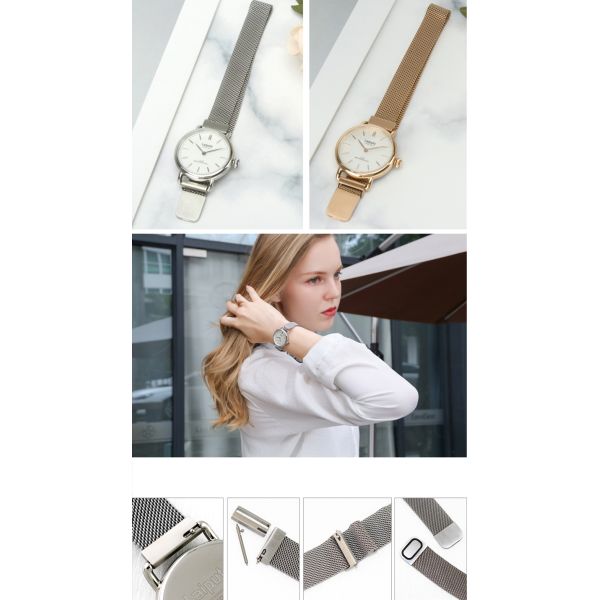 Wearproof Stainless Steel Quartz Wrist Watch Bracelet Watch Ladies 50*27*28cm