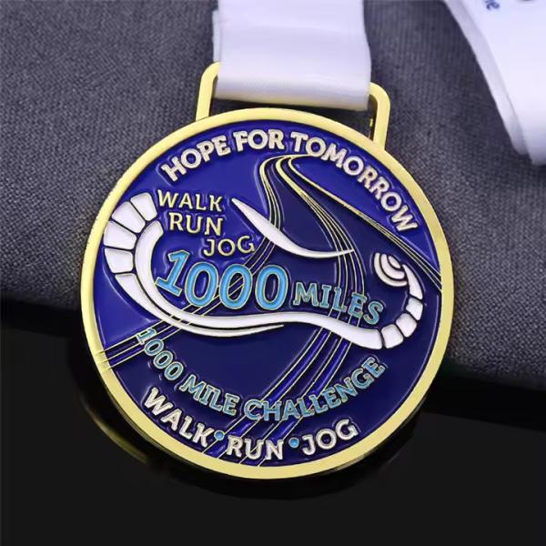 WTD Wholesale 3D Gold Award Marathon Running Sport Medal Personnalisé Alliage de zinc Imprimé UV Médailles personnalisées argent économiques