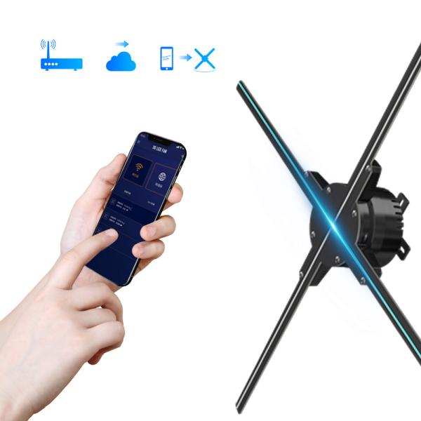 Remote Control 3D Hologram Fan 65cm High brightness For Bigger Display