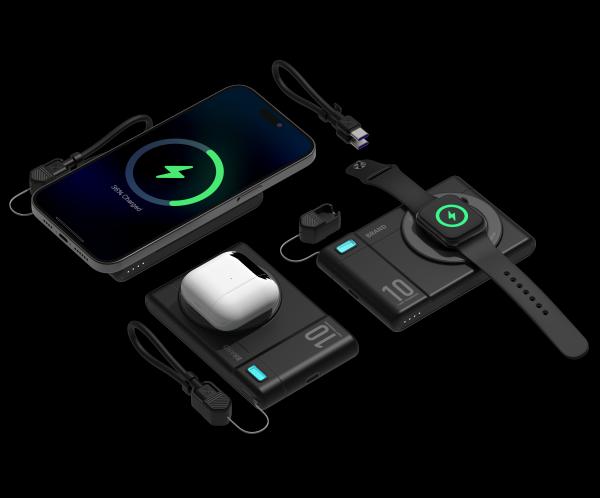 3W Magnetic iWatch Charging Power Bank 10000mAh Black