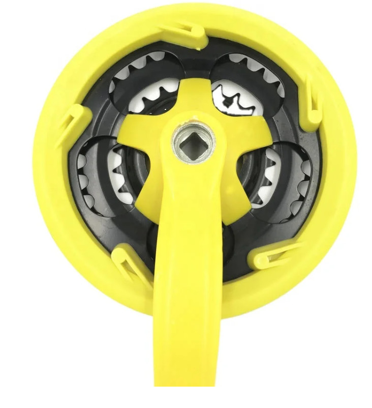 Желтый цвет 3 скорости Mtb Кранкет Горный велосипед Sprocket 24 34 42 T * 165MM
